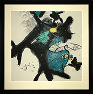 Gu Gan, A Bull in the Woods” 1999, Colored ink on rice paper