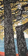 Yan Bojiang, Big Tree, Ink and color on paper