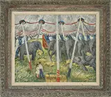 Waldo Peirce, Elephants at Tucson, Oil on canvas