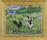 Waldo Peirce, Three Maine Holsteins, Oil on canvas