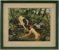Brook Bathers by Waldo Peirce, Oil on canvas, sold Aug 2015