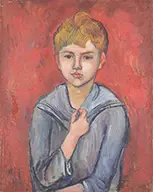 Pair of Portraits (Possibly Son and Daughter) by Bernard Karfiol, Oil on canvas, sold Aug 2015