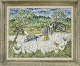 Waldo Peirce, Feeding the Chickens, Oil on canvas