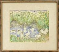 Waldo Peirce, Goose Pond, Watercolor and pencil on paper