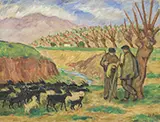 Waldo Peirce, Oxen, Spain” and “Spanish Shepherds, Two oils on canvas