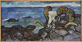 Waldo Peirce, Rams Skull by the Sea, Oil on canvas
