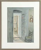 Ann Wyeth McCoy, & MAUDE ROBIN MCCOY (American, 20th Century) TWO INTERIOR WATERCOLORS, 1) Ann McCoy: “FILTERED LIGHT”, Watercolor on paper, matted and framed under glass in contemporary frame
