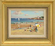 Front Beach, Rockport by Wayne Morrell, Oil on Masonite, sold Aug 2015