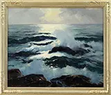 Stanley W Woodward, Crashing Waves, Oil on canvas