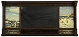 Unsigned, Gloucester Mirror with Four Good Harbor Beach Gloucester Scenes, Oil on panel