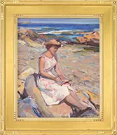 Mrs by Emile Albert Gruppe, LORENZO, STRAITSMOUTH LIGHT, ROCKPORT MASS. Oil on canvas, sold Aug 2015