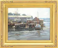 Don Stone, Rocky Neck Railways” Gloucester, Oil on canvas board