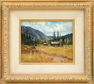 Mountain Ranch by Paul Strisik, Oil on panel, sold Aug 2015