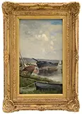 Frank Shapleigh, Old Boats at Cohasset, Oil on board