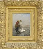 Charles E Green, Awaiting the Return, Oil on canvas