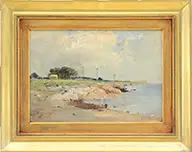 Charles E Green, Coastal Landscape, Oil on canvas