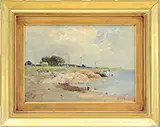 Charles E Green, Coastal Landscape, Oil on canvas