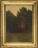 Charles Eaton, Sun Setting Behind the Forest Glade, Oil on canvas
