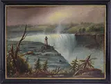 Unsigned, Terrapin Tower, Horseshoe Falls, Oil on chamfered wood panel