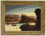 Castles on a River by Thomas Chambers, Oil on canvas, sold Aug 2015