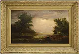 Unsigned, Cows in a Stormy Landscape, Oil on canvas