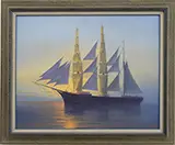 Stephen Mirich, The Bark Tidal Wave, an Evening Calm, Oil on canvas