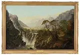 Alexander F. Loemans, The Great Falls, Oil on canvas laid down on Masonite