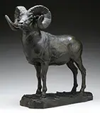 Big Horn Sheep by Carl Rungius, Bronze, sold Aug 2015