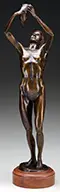 Jud Hartmann, Matoaka (Aka Pockahontas), Bronze on round wood base