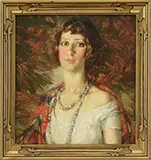 Robert Lewis Reid, Portrait of a Socialite, Oil on canvas mounted on Masonite