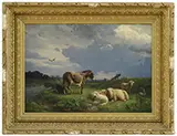 Wilhelm Tjarda van Starkenborgh, Landscape with Donkey and Sheep, Oil on canvas
