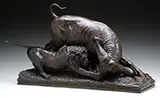 Carl Akeley, Lion and Buffalo, Bronze