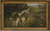 M Krause, Setters on the Scent, Oil on canvas