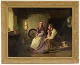 William Henry Midwood, Young Couple in Room Setting, Oil on canvas mounted to masonite