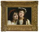Giuseppe Castiglione, Portrait of Two Young Maidens, Oil on canvas