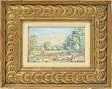 Emmanuel de La Villéon, Pair of Impressionistic Landscapes, Oil on board