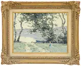 Andre Gisson, Summer Landscape with Figures by a Pond
