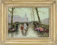 Paris Street Scene by Andre Gisson, Oil on canvas, sold Aug 2015