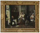 Gerard Portielje, The Weekend Visitors, Oil on panel