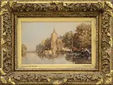 Hermanus Wilhem Koekkoek, Old Castle on the Vecht, Oil on board