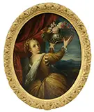 Unsigned, Pair of Oval Old Master Style Paintings, Oil on wood panel