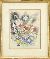 André Hambourg, Bouquet Des Fleurs, Pastel and gouache on paper