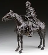 Unsigned, Arab Rider on Horse, Bronze