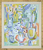 Adele Lemm, Still Life of Vases of Flowers, Oil on canvas