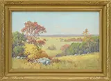 The Summer Panoramic Landscape by Maurice Braun, Oil on canvas mounted to panel, sold Aug 2015