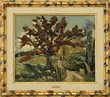 Autumn Tree by Hayley Lever, Oil on artist board, sold Aug 2015