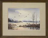 Barbara H. Herrick, The Flight North, Watercolor on paper