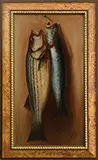 C S Marshall, Stripe Bass and Blue Fish, Oil on canvas