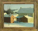 Maxfield Parrish, Homestead in Winter, Oil on canvas