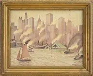 Butler, Mid Day, EAST RIVER”. Oil on canvas